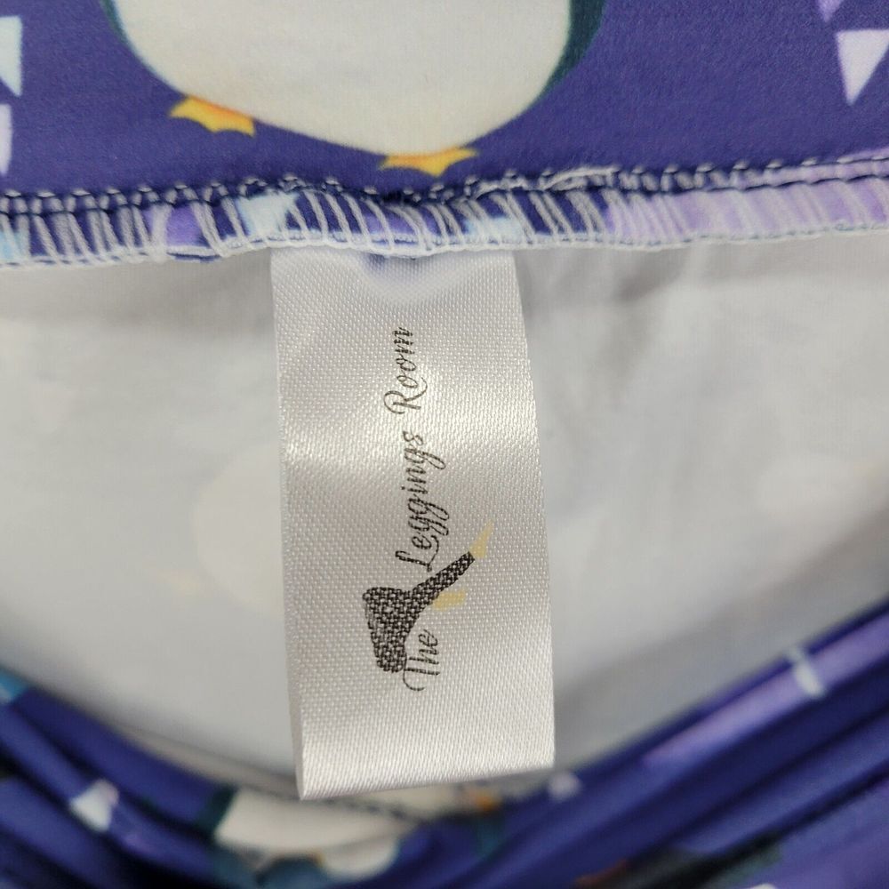 Purple Penguin Jam Polyester Spandex Ankle Leggings One Size Fits All - Picture 6 of 8